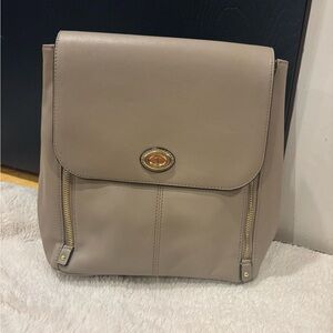 Tignanello Convertible Backpack Crossbody Purse Beige Soft Genuine Leather